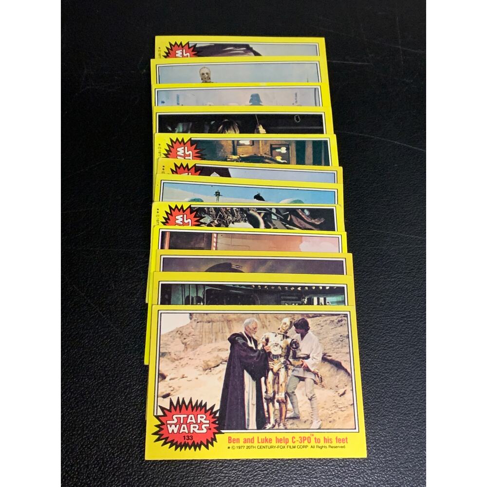 1977 Topps Star Wars Series 3 Yellow Border Complete 66 Card Set With Stickers